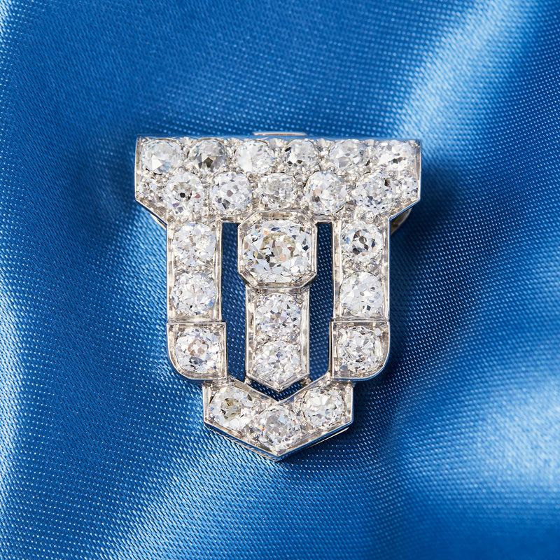 Art Deco Diamond & White Gold Dress Clip