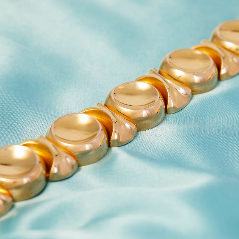 Vintage Chunky 18ct Gold Italian Cocktail Bracelet