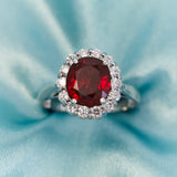 White Gold Spinel & Diamond Cluster Ring