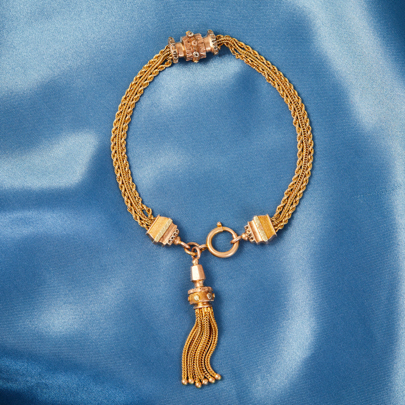 Victorian 15ct Yellow Gold Albertina Bracelet