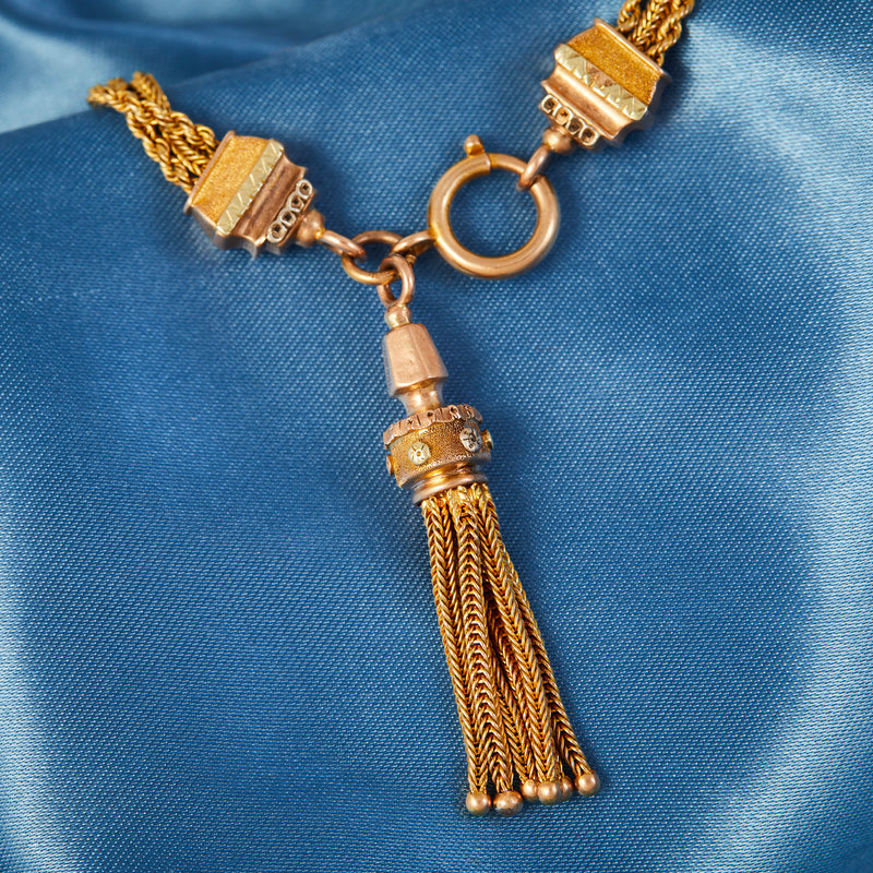 Victorian 15ct Yellow Gold Albertina Bracelet