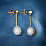 18ct South Sea Pearl and Diamond Drop Earrings