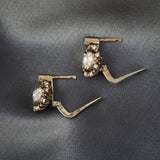 Vintage 18ct Yellow & White Gold Diamond Cluster Earrings