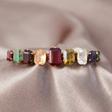 Vintage Harlequin Multi Gem Gold Bracelet