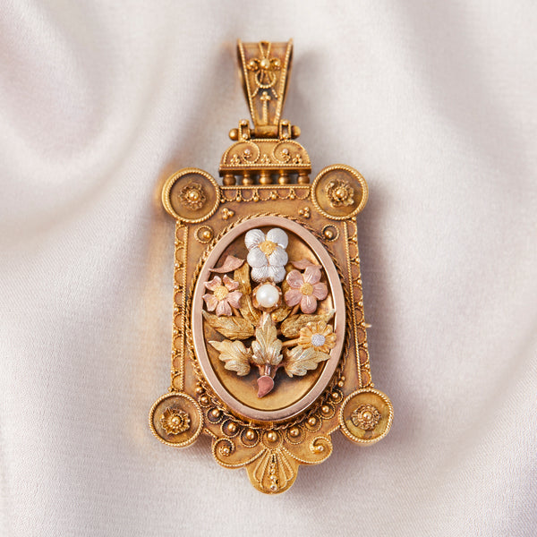 Victorian Etruscan Revival 18ct Four Colour Gold