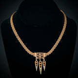 Retro Panthere Style 18ct Yellow Gold & Diamond Spear Drop Necklace, Circa 1940.