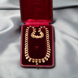 18ct Yellow Gold & Diamond Modernist Bell Flower Necklace