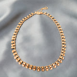 18ct Yellow Gold & Diamond Modernist Bell Flower Necklace