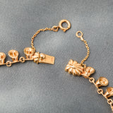 18ct Yellow Gold & Diamond Modernist Bell Flower Necklace
