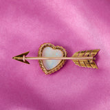 Antique 9ct Gold Diamond & Opal Heart Pendant