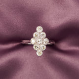 Edwardian Platinum Old Cut Diamond Plaque Ring, Circa 1915