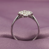Edwardian Platinum Old Cut Diamond Plaque Ring, Circa 1915