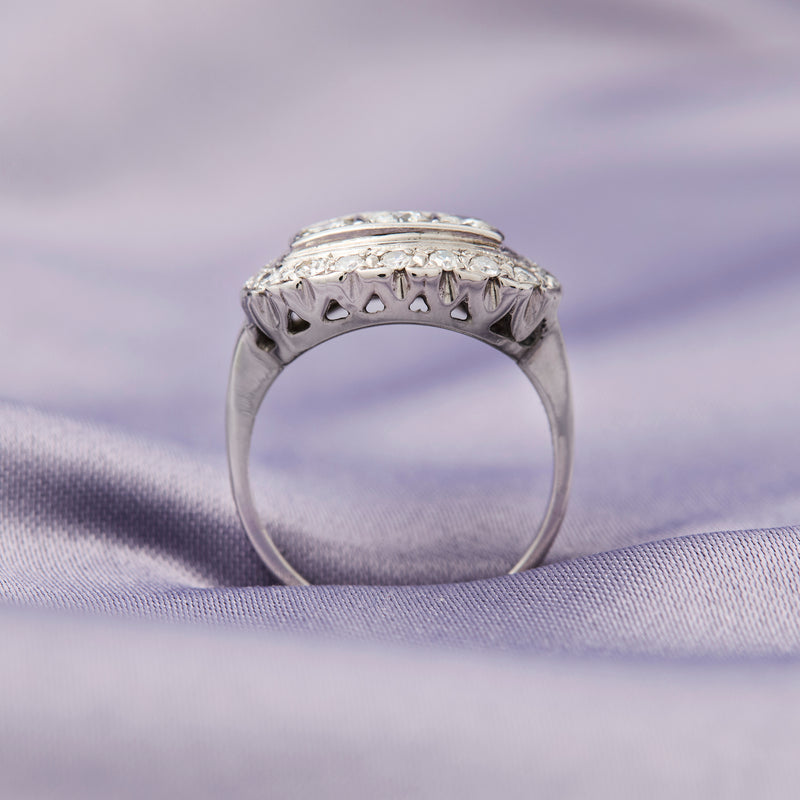 Vintage 14ct White Gold Diamond Cluster Ring