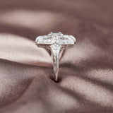 Art Deco Platinum & Diamond Bombe Ring