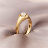 Victorian 18ct Yellow Gold Solitaire Diamond Gypsy Ring