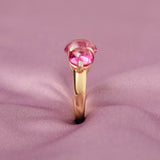 18ct Yellow Gold Pink Tourmaline & Diamond Ring