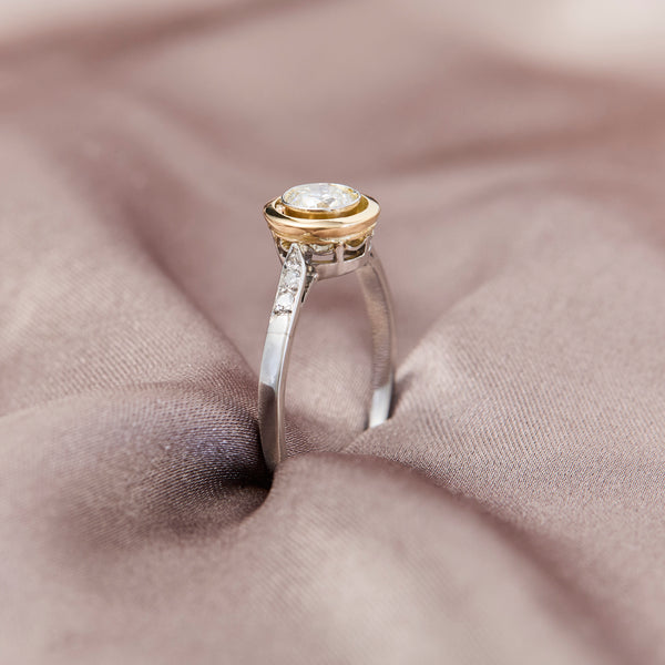 Art Deco 18ct White Gold Solitaire Diamond Ring