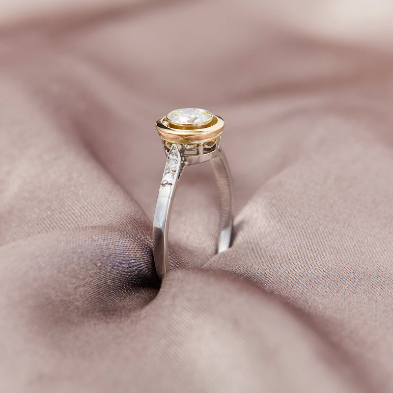 Art Deco 18ct White Gold Solitaire Diamond Ring