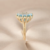 9ct Yellow Gold Blue Topaz Signet Ring