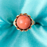 Antique 18ct Rose Gold Coral Ring