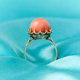 Antique 18ct Rose Gold Coral Ring