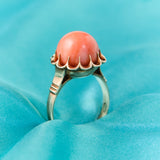 Antique 18ct Rose Gold Coral Ring