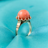 Antique 18ct Rose Gold Coral Ring