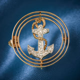 Antique 15ct Rose Gold Target Brooch with Anchor by Dunklings, Circa 1900.