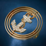 Antique 15ct Rose Gold Target Brooch with Anchor by Dunklings, Circa 1900.
