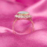 Vintage 14ct Yellow Gold Opal & Diamond Cluster Ring