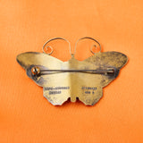 Fine Mid-Century Sterling Silver & Enameled Butterfly Brooch by David Andersen