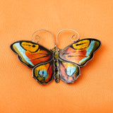 Fine Mid-Century Sterling Silver & Enameled Butterfly Brooch by David Andersen
