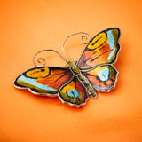 Fine Mid-Century Sterling Silver & Enameled Butterfly Brooch by David Andersen