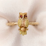 Antique 18ct Yellow & Rose Gold Owl Ring