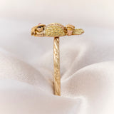 Antique 18ct Yellow & Rose Gold Owl Ring