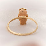 Antique 18ct Yellow & Rose Gold Owl Ring