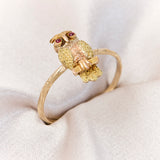 Antique 18ct Yellow & Rose Gold Owl Ring