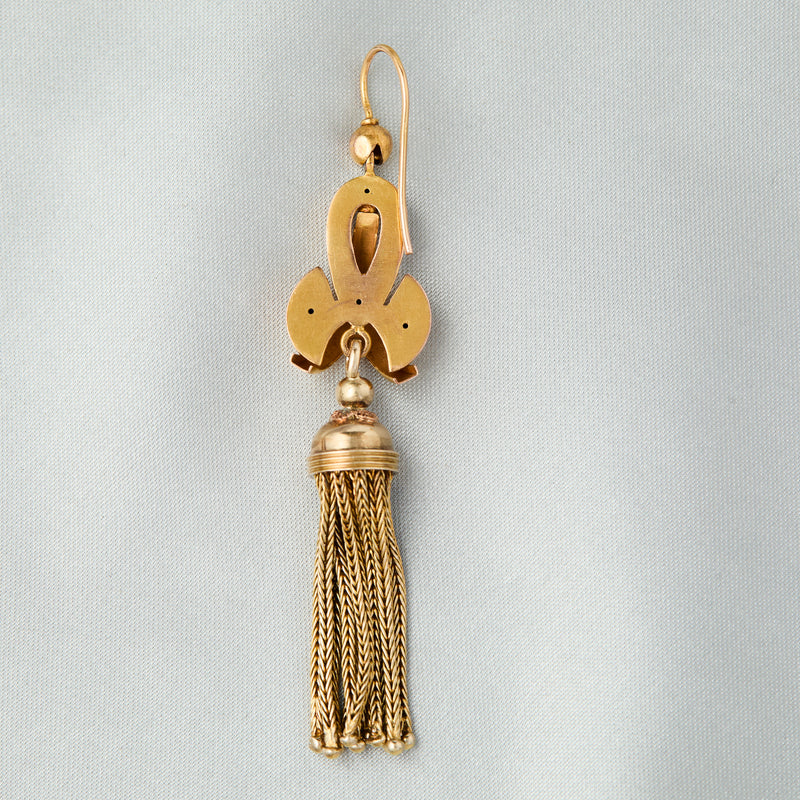 Victorian 9ct Yellow Gold Tassle Drop Earrings, Circa 1890.