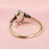 Antique 18ct Yellow Gold Crystal Opal & Diamond Ring, Circa 1910