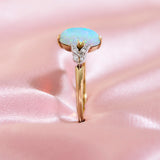 Antique 18ct Yellow Gold Crystal Opal & Diamond Ring, Circa 1910