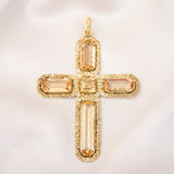 Rare Georgian 15ct Yellow Gold Latin Cross set with Imperial Topaz, c.1820.