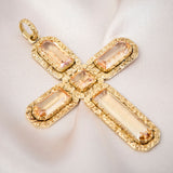 Rare Georgian 15ct Yellow Gold Latin Cross set with Imperial Topaz, c.1820.