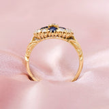 Victorian 18ct Yellow Gold Sapphire & Diamond Cluster Ring