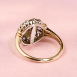 Victorian 18ct Yellow Gold & Silver Opal & Diamond Cluster Ring, Circa 1890.