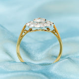 Platinum & 18ct Yellow Gold Diamond Cluster Ring
