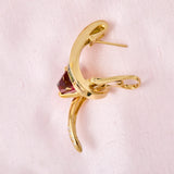Modern 18ct Yellow Gold Architectural Multi Gem Earrings