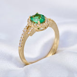 Modern 14ct Yellow Gold Tsavorite & Diamond Cluster Ring.