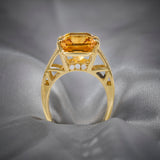 Contemporary 18ct Yellow Gold Citrine & Diamond Cocktail Ring