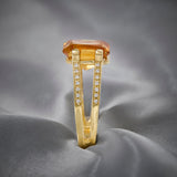 Contemporary 18ct Yellow Gold Citrine & Diamond Cocktail Ring