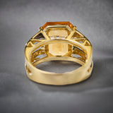 Contemporary 18ct Yellow Gold Citrine & Diamond Cocktail Ring